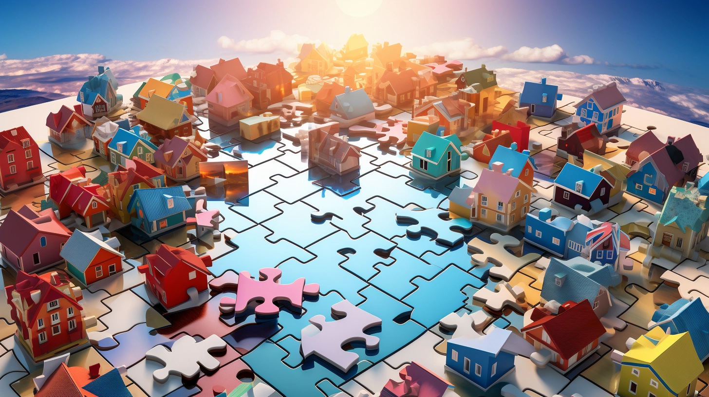 3 Dimensional Puzzle made up of a residential neighborhood
