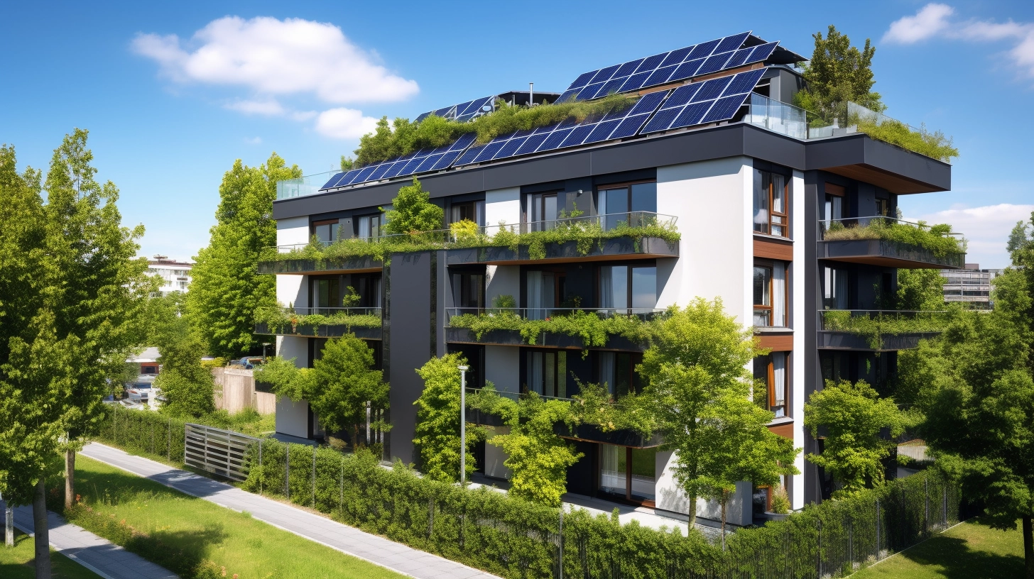 Eco-friendly condo with solar panels
